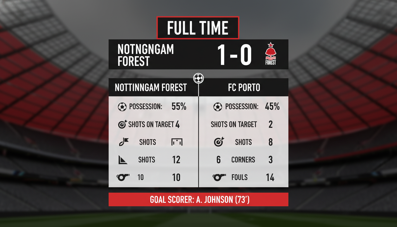 Kết quả trận đấu Kết quả Nottingham Forest vs FC Porto
